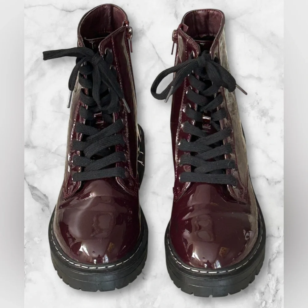 True Craft Patent Combat Boots Size 8 - Picture 4 of 10